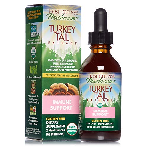 Book Cover Host Defense, Turkey Tail Extract, Natural Immune System and Digestive Support, Mushroom Supplement, Plain, 2 fl oz