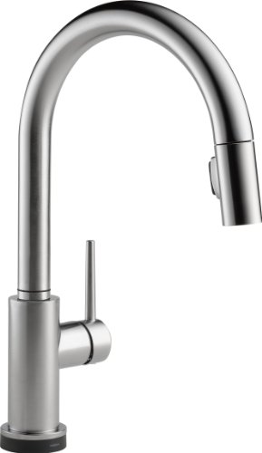Book Cover Delta Faucet Trinsic Touch Kitchen Faucet Brushed Nickel, Kitchen Faucets with Pull Down Sprayer, Kitchen Sink Faucet, Touch Faucet for Kitchen Sink, Touch2O Technology, Arctic Stainless 9159T-AR-DST
