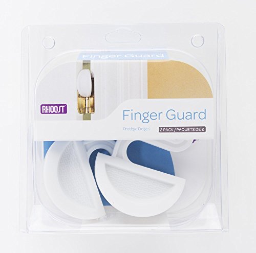 Book Cover Rhoost Finger Guard - Finger Pinch Preventer Baby Proofing Door and Hinge Pinch Guard, White, 2-Pack