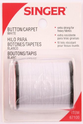 Book Cover Button and Carpet Thread [Set of 3] Color: White