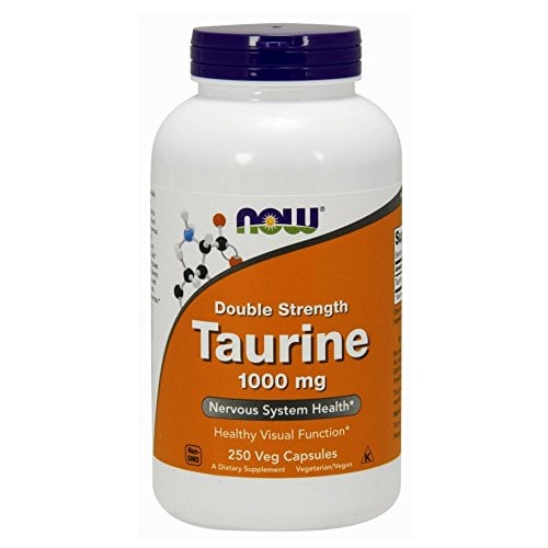 Book Cover NOW Supplements, Taurine, Double Strength 1000 mg, 250 Veg Capsules