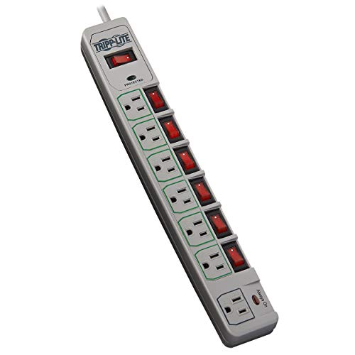 Book Cover Tripp Lite TLP76MSG 7 Outlet (6 Individually Controlled) Surge Protector Power Strip, 6ft Cord, Lifetime Limited Warranty & Dollar 25K Insurance