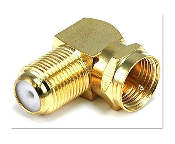 Book Cover Monoprice F Type Right Angle Female to Male Adapter | Gold Plated
