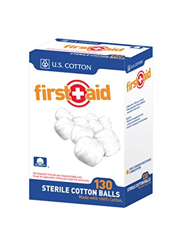 Book Cover U.S. Cotton First Aid or Baby Sterile 100% Cotton Balls, 130 Count Box