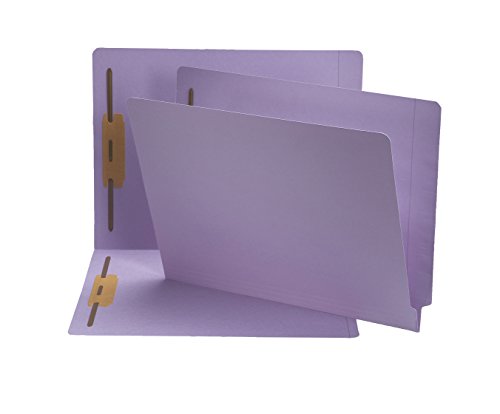 Book Cover Smead End Tab Fastener File Folder, Shelf-Master Reinforced Straight-Cut Tab, 2 Fasteners, Letter Size, Lavender, 50 per Box (25540)