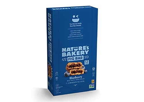 Book Cover Natureâ€™s Bakery Whole Wheat Fig Bars, Blueberry, Real Fruit, Vegan, Non-GMO, Snack bar, Twin packs- 12 count