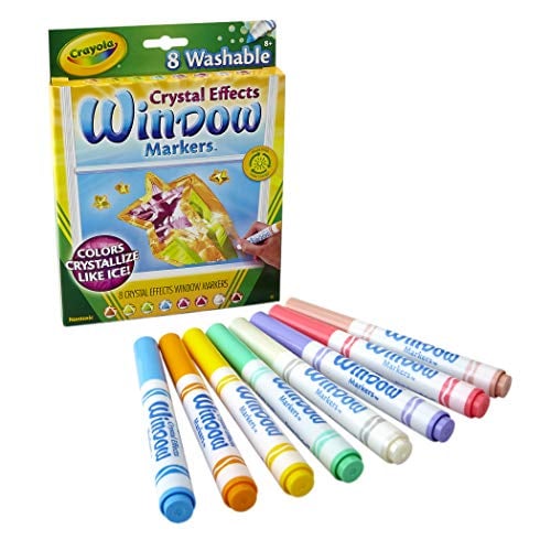 Book Cover Crayola Washable Crystal Effects Window Markers, 8 ct