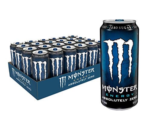 Book Cover Monster Energy Absolutely Zero, Low Calorie Energy Drink, 16 Ounce (Pack of 24)