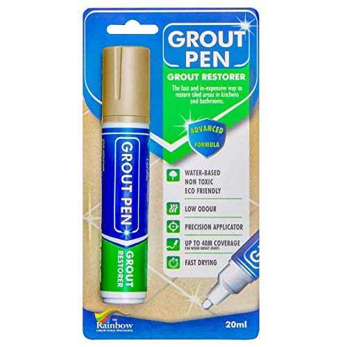 Book Cover Rainbow Chalk Large Grout Pen - Revives & Restores Stained Tile Grout Leaving a Clean Fresh Look (Beige)