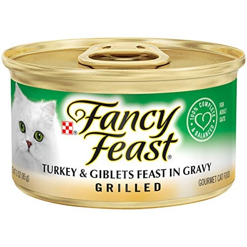 Book Cover Purina Fancy Feast Gravy Wet Cat Food, Grilled Turkey & Giblets Feast in Gravy - (24) 3 oz. Cans