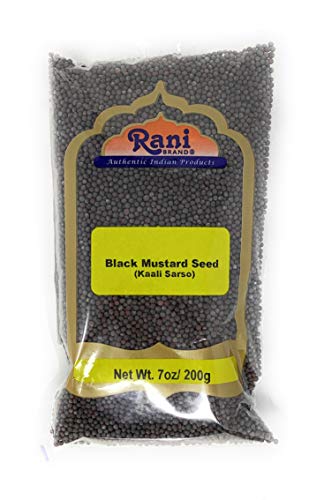 Book Cover Rani Black Mustard Seeds Whole Spice (Kali Rai) 7oz (200g) ~ All Natural | Gluten Friendly | NON-GMO | Vegan | Indian Origin