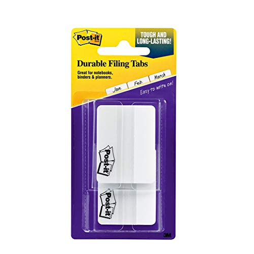 Book Cover Post-it Tabs, 2 in Solid, White, 12 Tabs/On-The-Go Dispenser, 2 Dispensers/Pack (686-24WE)