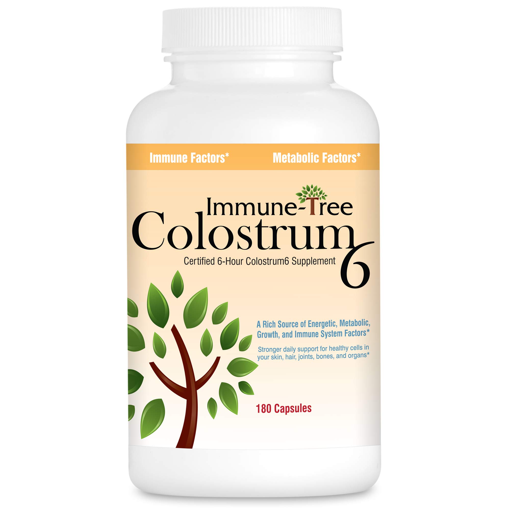 Book Cover Immune Tree Colostrum6, Certified 6-Hour Colostrum, 180 Capsules, 500mg.