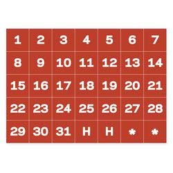 Book Cover MasterVision Calendar Date Magnets, 1 x 1 Inches Each, 35 Magnets, White/Red