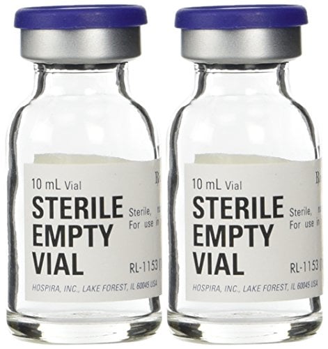 Book Cover 2 pack Sterile Empty Vials 10ml by Hospira