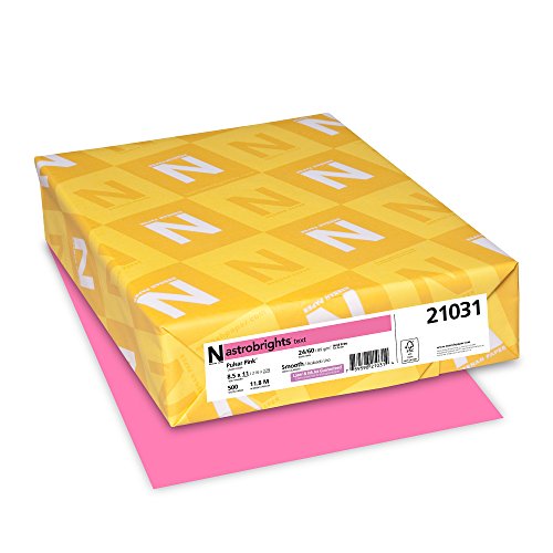 Book Cover Wausau AstroBrights Color Laser/Inkjet Paper, 500 Sheets, Pulsar Pink, 24 lb, 8.5 x 11 Inches