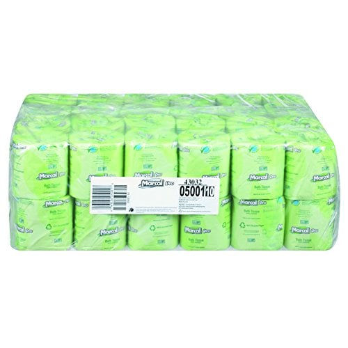 Book Cover Marcal Pro Toilet Paper 100% Recycled - 2 Ply, White Bath Tissue, 504 Sheets Per Roll - 48 Individually Wrapped Rolls Per Case Green Seal Certified Toilet Paper 05001