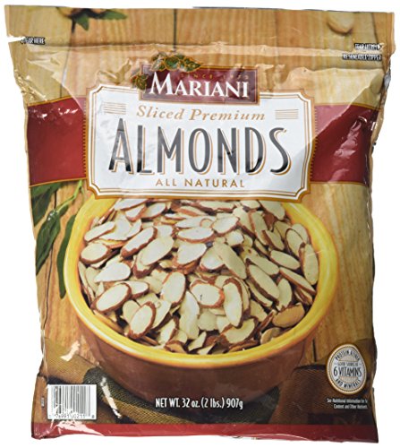 Book Cover Mariani Sliced Premium Almonds All Natural, 2lbs (2 Packs)
