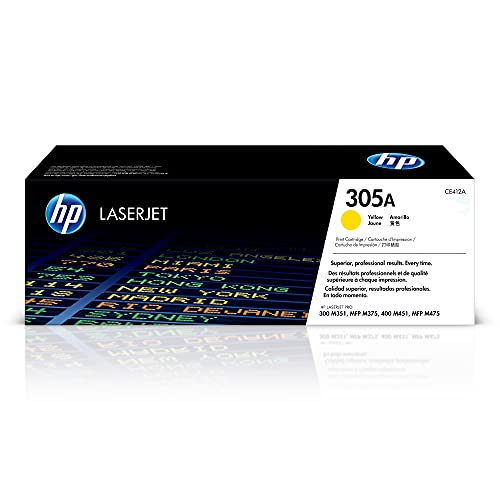 Book Cover HP 305A Yellow Toner Cartridge | Works with HP LaserJet Pro 300 M351, HP LaserJet Pro 300 MFP M375, HP LaserJet Pro 400 M451, HP LaserJet Pro 400 MFP M475 Series | CE412A