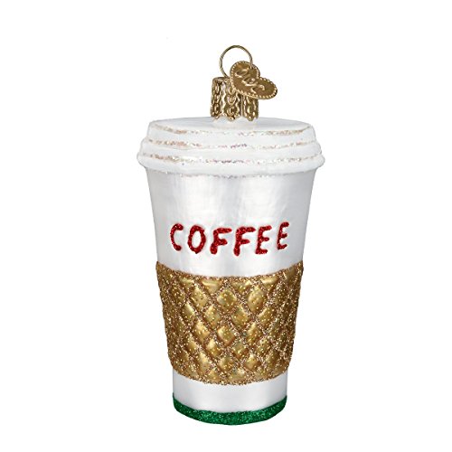 Book Cover Old World Christmas Coffee Cup and Tea Glass Blown Ornaments for Christmas Tree