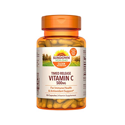 Book Cover Sundown Vitamin C 500mg Timed Release Capsules for Immune Support and Antioxidant Health, 90 Count (Pack of 3)