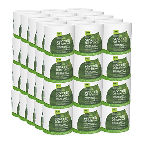 Book Cover Seventh Generation White Toilet Paper 2-ply 100% Recycled Paper 500 Sheets - Pack of 60