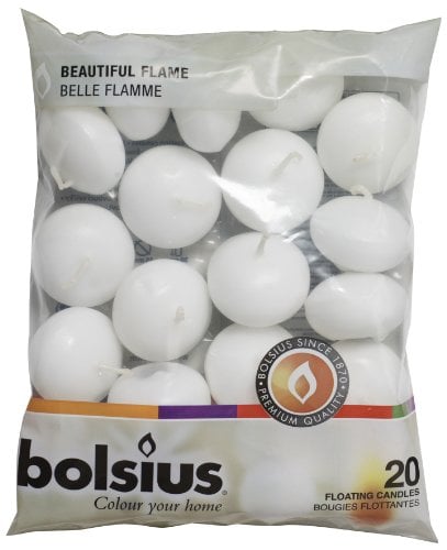 Book Cover BOLSIUS Unscented Floating Candles - Set of 20 White Floating Candles - Cute and Elegant Burning Candles - Candles with Nice and Smooth Flame - Party Accessories