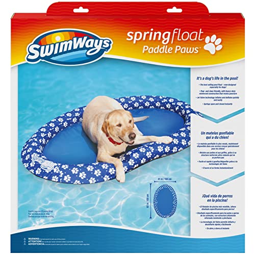 Book Cover SwimWays Paddle Paws Spring Float Dog Raft, Large (65 lbs. and Up), Blue