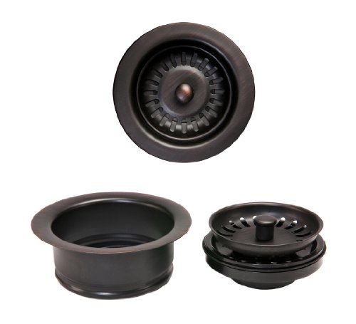 Book Cover Premier Copper Products DC-1ORB Drain Combination Package for Double Bowl Kitchen Sinks, Oil Rubbed Bronze