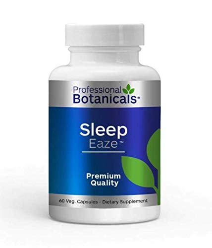 Book Cover Professional Botanicals Sleep Eaze, Natural Sleep Aide Supplement, Non Habit Forming Sleep Supplement Valerian Root and German Chamomile - 60 Vegetarian Capsule