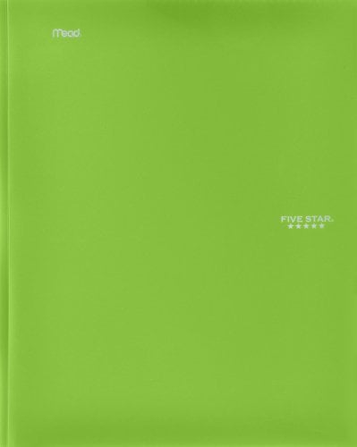 Book Cover Five Star Stay-Put Pocket Folder, 11.62 x 9.31 x .25 Inches, Lime (72901)