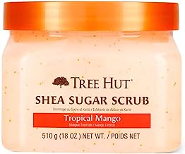 Book Cover Tree Hut Shea Sugar Scrub Tropical Mango, 18oz, Ultra Hydrating and Exfoliating Scrub for Nourishing Essential Body Care