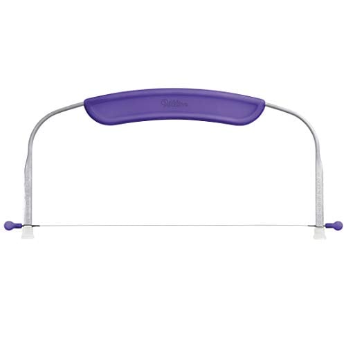 Book Cover Wilton Adjustable Cake Leveler for Leveling and Torting, 12 x 6.25-Inch, White/Purple