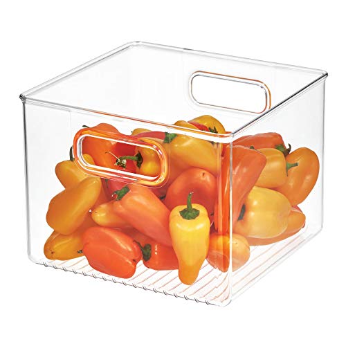 Book Cover iDesign 71230 Cabinet/Kitchen Binz Kitchen Storage Container, Large Plastic Storage Boxes for the Fridge, Freezer or Pantry, Clear, 20.3 cm by 20.3 cm by 15.2cm