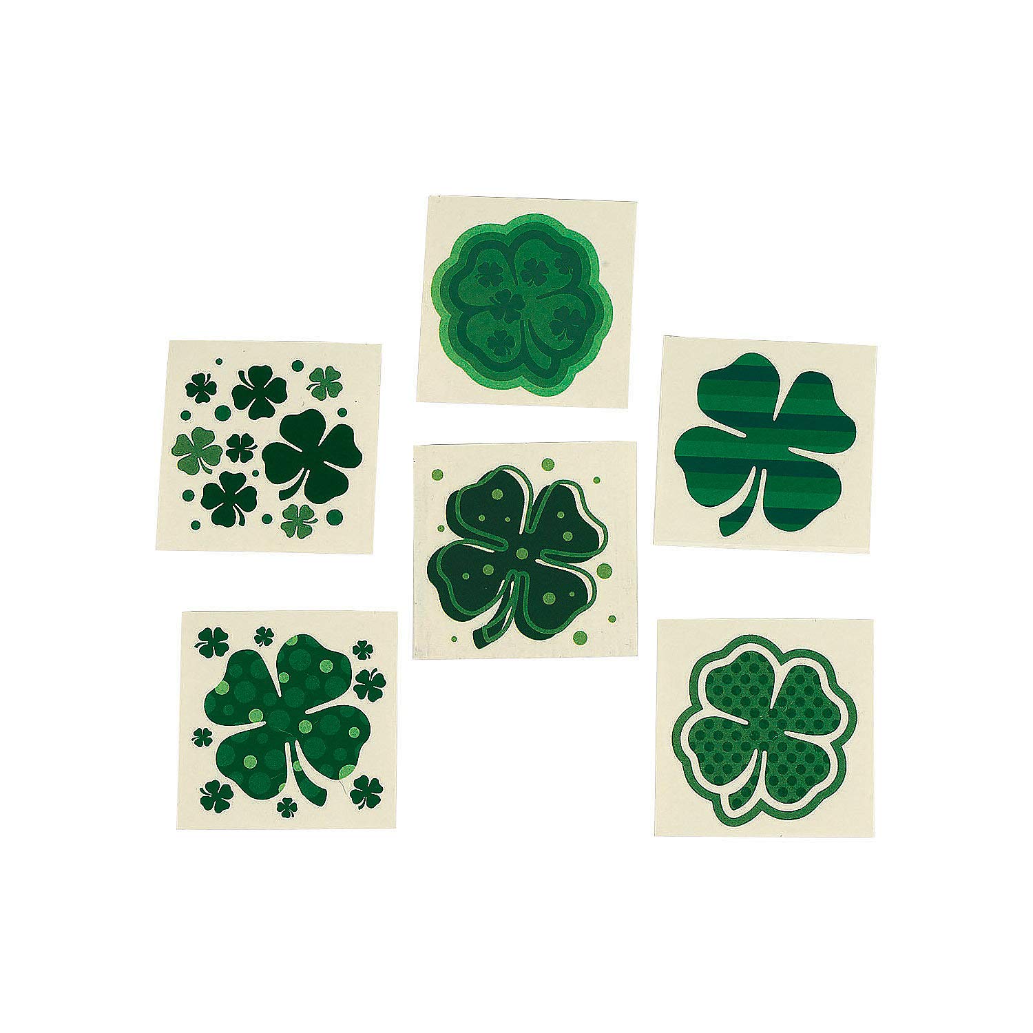 Book Cover Fun Express - Shamrock Patterned Tattoos for St. Patrick's Day - Apparel Accessories - Temporary Tattoos - Regular Tattoos - St. Patrick's Day - 72 Pieces