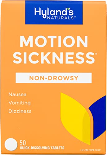 Book Cover Hyland's Naturals Motion Sickness, Nausea Relief Tablets, All Natural Treatment for Car Sickness and Sea Sickness, 50 Co