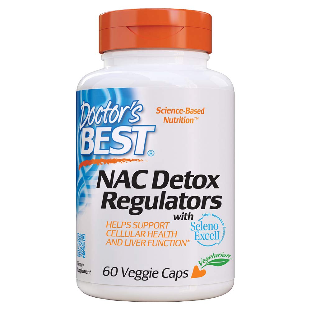Book Cover Doctor's Best NAC Detox Regulators with Seleno Excell, Non-GMO, Vegetarian, Gluten Free, Soy Free, 60 Veggie Caps 60 Count (Pack of 1)