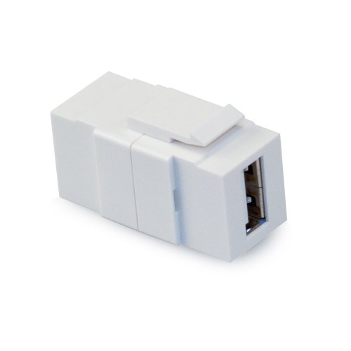 Book Cover Leviton 40835-W QuickPort USB Connector, Feed-Through, White