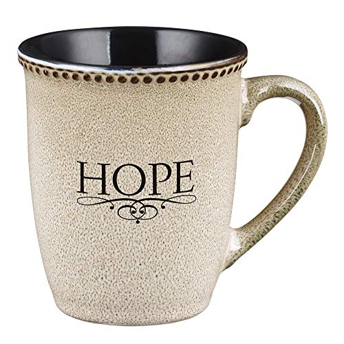 Book Cover Christian Art Gifts Stoneware Coffee Mug Hope - Hebrews 6:19, Microwave Safe and Dishwasher Safe, Bible Verse Inspirational Coffee/Tea Cup for Men and Women, Ivory, 13 Ounce