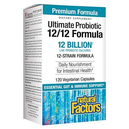 Book Cover Natural Factors Ultimate Multi Probiotic Complex (12 Billion Active Cells, 120 Vegetarian Capsules)