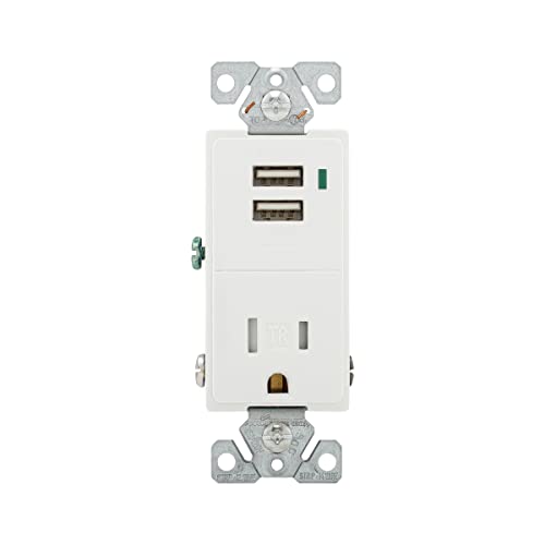 Book Cover EATON TR7740W-K Combination Electrical Receptacle, 125 V, 15 A, 1.9 x 3.8 x 5.9, White