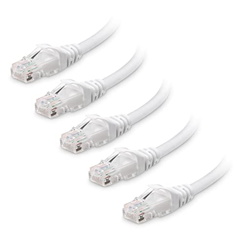 Book Cover Cable Matters 10Gbps 5-Pack Snagless Short Cat 6 Ethernet Cable 7 ft (Cat 6 Cable, Cat6 Cable, Internet Cable, Network Cable) in White