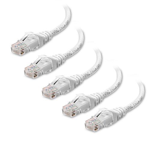 Book Cover Cable Matters 5-Pack Snagless Cat6 Ethernet Cable (Cat6 Cable/Cat 6 Cable) in White 14 Feet