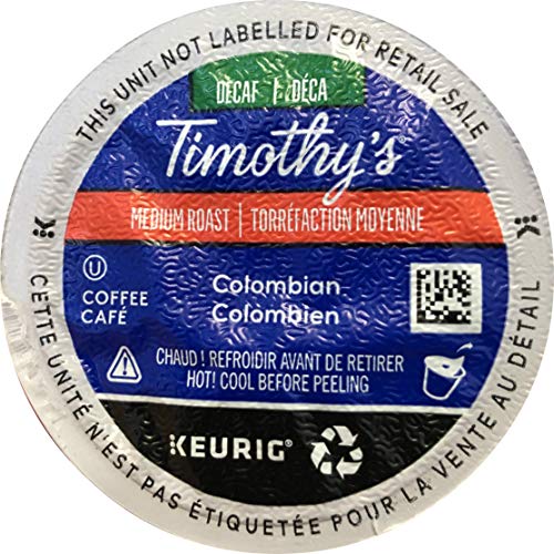 Book Cover Timothy's Decaf Colombian Single Serve Cups for Keurig Brewers, 50 count (Packaging May Vary)