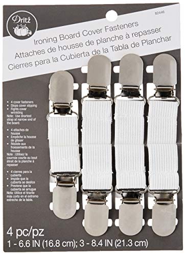 Book Cover Dritz Clothing Care 82446 Ironing Board Cover Fasteners (4-Count) , White