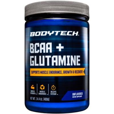 Book Cover BODYTECH BCAA + Glutamine Powder - Unflavored (14.4 oz./59 Servings)