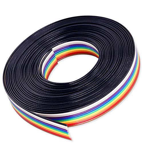 Book Cover Hilitchi IDC Rainbow Color Flat Ribbon Cable-10 wire (15ft)