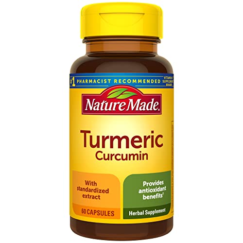 Book Cover Nature Made Turmeric Curcumin 500 mg, Herbal Supplement for Antioxidant Support, 60 Capsules, 60 Day Supply