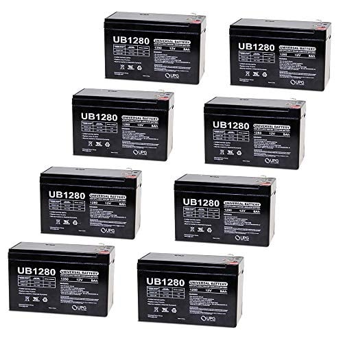 Book Cover Universal Power Group UB1280 12V 8Ah Compatible Battery for APC SmartUPS 1400RM 2200RM3U - 8 Pack