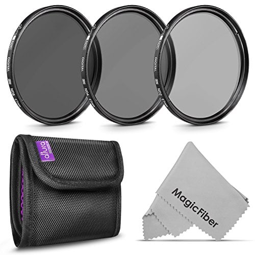 Book Cover 67MM Altura Photo Neutral Density Professional Photography Filter Set (ND2 ND4 ND8) + Premium MagicFiber Microfiber Cleaning Cloth